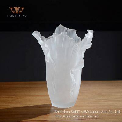 00:04 00:45 View Larger Image Share SAINT-VIEW Original Design Pate De Verre Crystal Glass Vase For Wedding Centrepiece Home Decor photo-2
