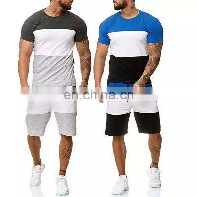 Summer Tracksuit Summer Men 2 Piece Set 2022 OEM Custom Men Summer 2 Piece Cotton Short Sleeve Tracksuit Sets T Shirt And Short photo-2