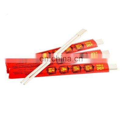 Traditional Natural Bamboo Chinese Disposable Chopsticks Packed In Open Paper Sleeve