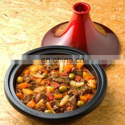 Cast Iron Tajine Pot Moroccan Tajine With Enameled Cast Iron Base and Cone-Shaped Lid photo-3