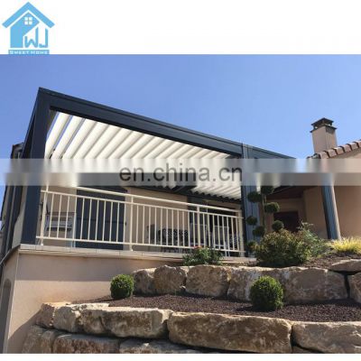 Modern Design Outdoor Automatic Raining Proof Louvered Pergola Covers with Led Light aluminum pergola profile