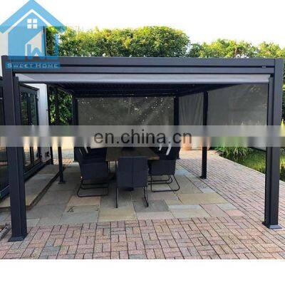 Luxury Waterproof Swimming Pool Shading Aluminium Louver Roof Gazebo Awning