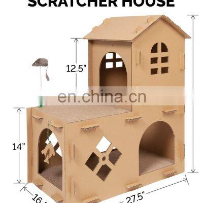 Custom Indoor Corrugated Paper Scratcher Toy Cat Cardboard House photo-2