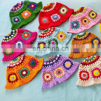 Hot Sale Custom Size Crochet bucket hat Knitted Wool Hat for Kid and Adult Colorful baby items Vietnam Supplier Cheap Wholesale