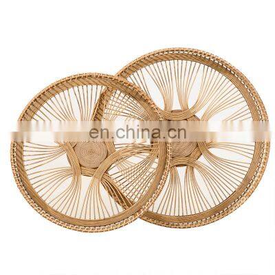 New Product 2 Piece Rattan Wall Accent Set Wicker Wall Hanging Art Decor Wholesale Vietnam Supplier