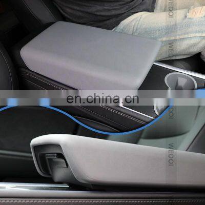 Car Central Armrest Box Protective Cover TPE Pad Mat Cushion Interior Decoration For Tesla Model 3 Y Auto Decor Accessories