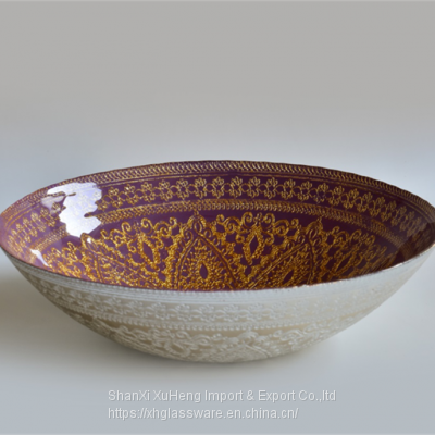 Golden Mandala Pattern Glass Charger Plates And Bowl Wholesale photo-4