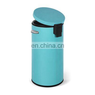Round Metal Small Trash Can Garbage Container Bin for Bathrooms Kitchens, Home Offices