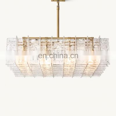 Hengzhi  Customize Dining Room Nine Lattice Glass Pendant Light  Living Room Light LATTICE SQUARE CHANDELIER