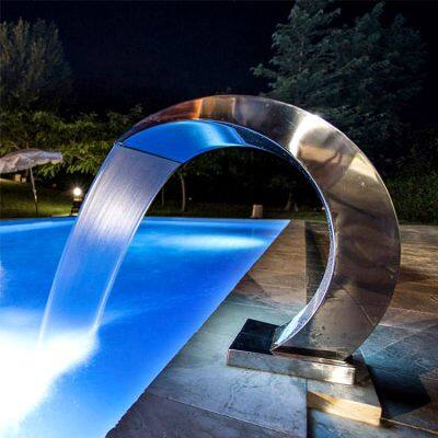 Outdoor Pool Fountain Stainless Steel Pool Accent Fountain Pond Garden Swimming Pool Waterfall Feature Decorative photo-4