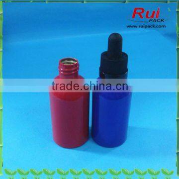 shiny blue and red aluinum bottle,50ml e-liquid aluminum bottle with dropper