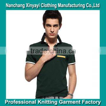 Latest Custom Yarn Dyed Woven Collar and Cuff Mens Polo Shirts