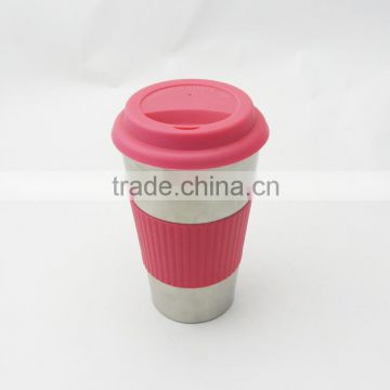 Coffee Cup Plastic Cups 16OZ Home Travel Office Beverage Tea Mug Reusable Mugs