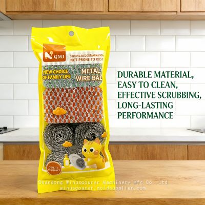 High Quality Kitchen Cleaning Kit Dish Wash Scrub Pad Sponge Stainless Steel Scourer Cleaning Set photo-5