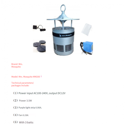 Wentaitai Mm200 Mosquito and Midge Trap for Disease Control Monitoring - Ultraviolet Mosquito Trap and Carbon Dioxide Mosquito Trap