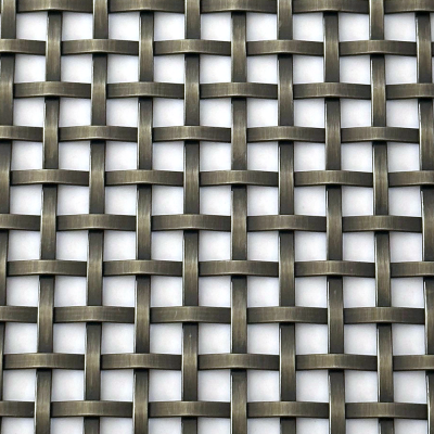 Decorative Square Titanium Woven Mesh, Antique Bronze Architectural Woven Mesh