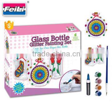 2016 hot selling paint brush set with brush and glasses bottle craft toys painting set creative sets