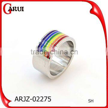 wholesale custom colorful silver jewelry stainless steel mens stone rings