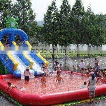 frog water slide with water pool summer water games