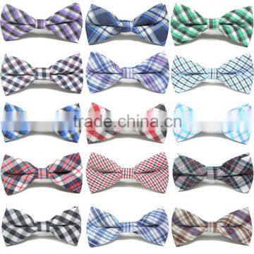 New Style Plaid Kids Bowties 100% Cotton Baby Accessories Children Bowtie