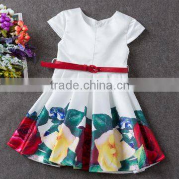 fresh floral new model girl dress with high quality