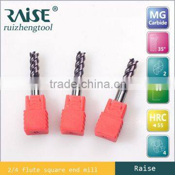 Germany carbride 4 flutes CNC tool TiAlN Coated Square end mills / milling cutters made in china