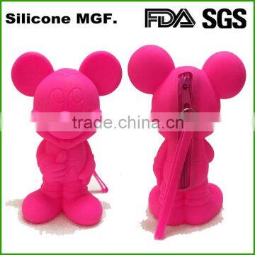Kawaii Stationery Mickey Mouse Silicone Pen Pencil Holder Case Bags photo-2