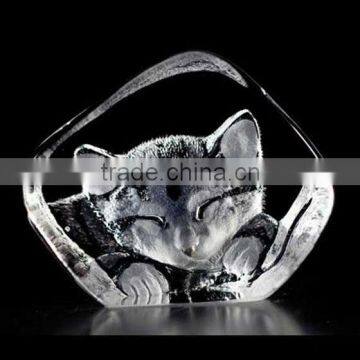 Cat crystal deep carving