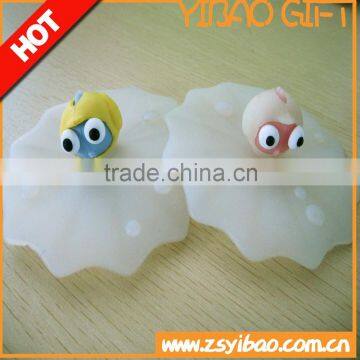 Food grade silicone cup lid, lovely design silicone cup lid