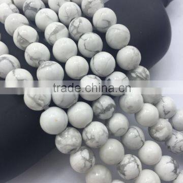 2.0mm Large Hole Hot Selling Round Howlite Gemstone Loose Beads Approximate 15.5 Inch