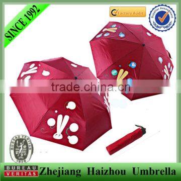 3 fold color changing umbrella