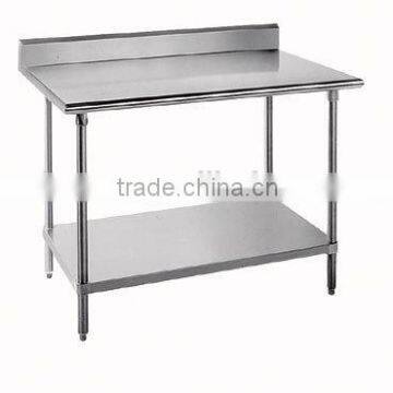 14 Gauge Advance Stainless steel 36" x 48" Work Table with Galvanized Undershelf and 5" Backsplash