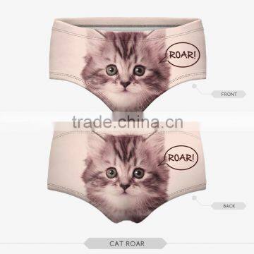 Nylon Summer Panties Pug Dog Cut Cat Sexy Girls Tight Lingerie Stretchy Underpanties 3d Digital Full Print Custom Hot Sale photo-6