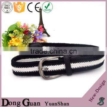 2016 Hot Sale Colorful Stripe Ribbon Canvas Belt Woven Braided Belts Black Soft Leather photo-4