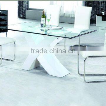 X shape creative design high gloss dining table