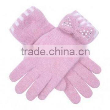 Women's Knitted Angora Blend Gloves