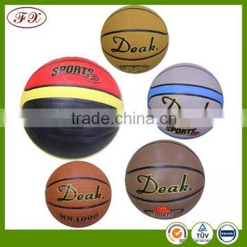 Size 7 rubber basketball/hot sale customized rubber basketball for promotion and gift