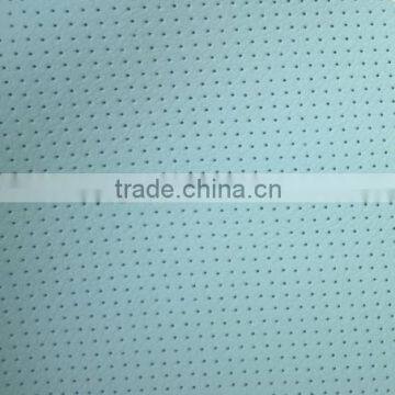 Highly breathable perforated leather fabric for car seat, decorative