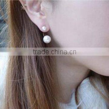 BEST SELLING Ladies Pearl Stud Earrings 1x2" Double Pearl Earrings/