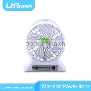 5v multi function Lithium Battery Power Station Mini USB fan for travel