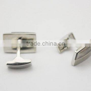 Stylish Mens Shirt Matte Silver Cufflinks Matt Blank Cufflink photo-4
