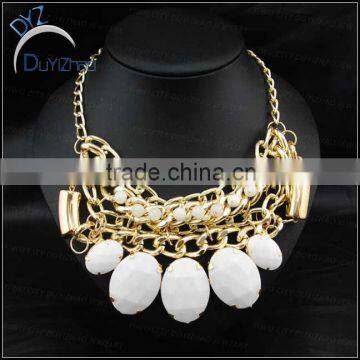 wholesale alloy women handmade gemstone bead necklace