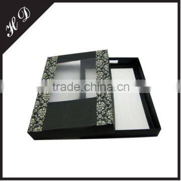 Fashion Print Shirt Box With PVC Window Black Box