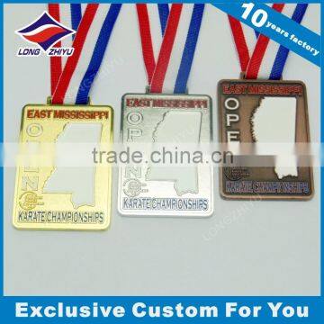 Personalized hollow out metal karate medal for championships