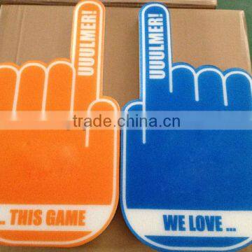 Full side printing 2 sides different color Promotional Cheering number 1 Sponge Foam finger