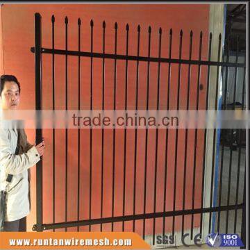 Hot dipped galvanized and powder coated black metal fencing (Tread Assurance)