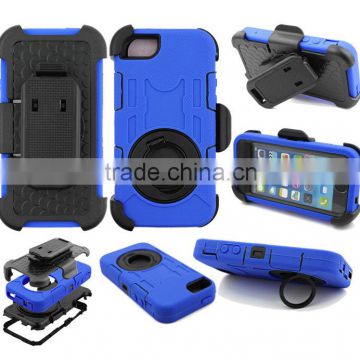 2015 New popular Top quality Belt clip shockproof defender PC+Silicone case hard rugged kickstand case for iPhone 5G 5C 5S