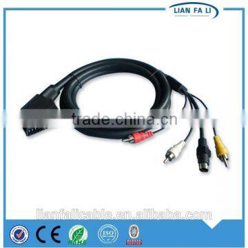 low price Scart21male TO 3RCA +MD6P scart cable scart to dvi cable