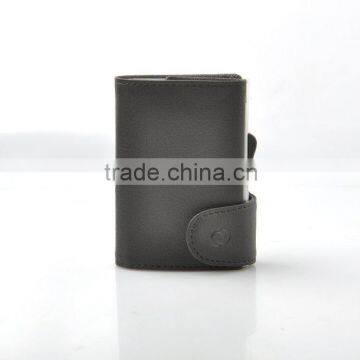 Top cowhide rfid blocking genuine PU leather RFID wallet black