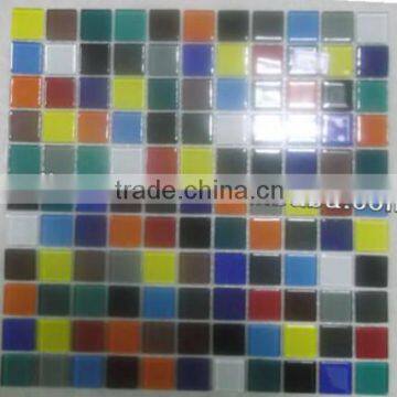 Colorful mixed color swimming pool tile crystal glass mosaic tile